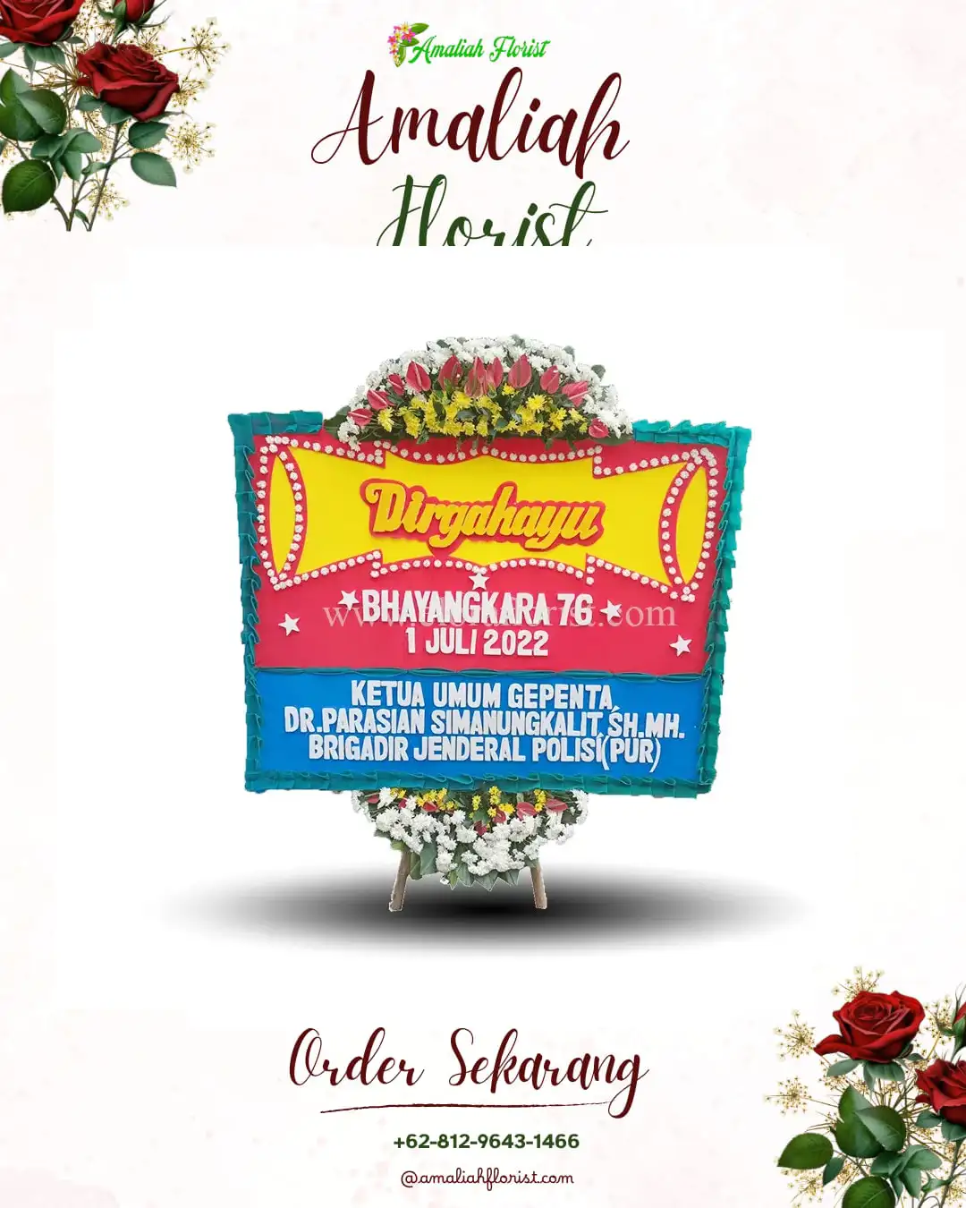 Papan Bunga HUT Ulang Tahun Kiwirok Timur